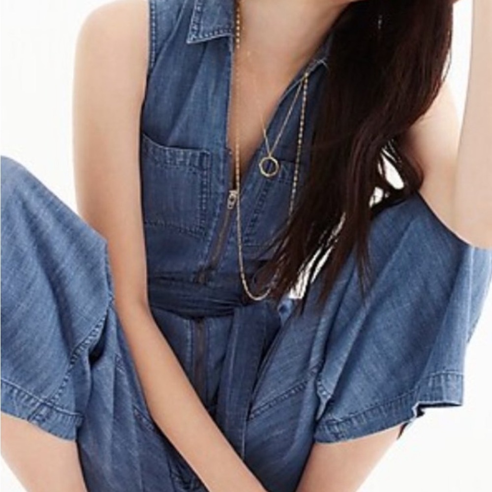 J. Crew Point Sur Zipfront Chambray Blue Denim Ju… - image 2